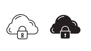 Kilit ve Kalkan Resimli Güvenlik Simgesi Tasarımı