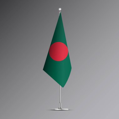 Çelik direkte Bangladeş 'in 3D gerçekçi bayrağı