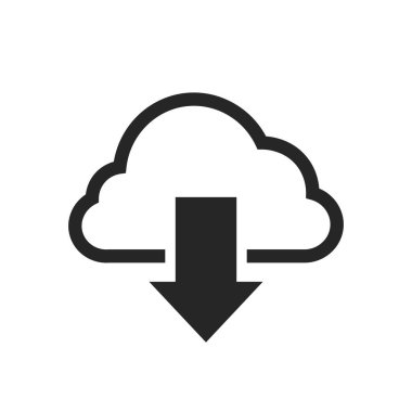 Beyaz arkaplanda indirme simgesi izole edildi