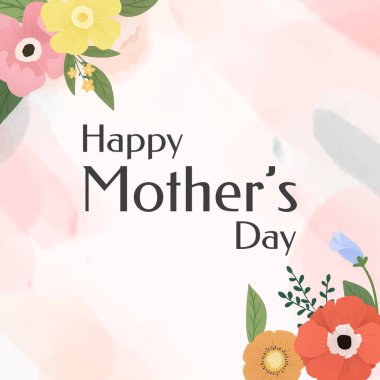 Beautiful Happy Mother's Day Greeting Design clipart