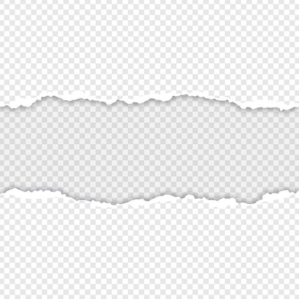 Порванная бумага на прозрачном фоне
