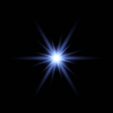 Karanlık Arkaplanda İzole Edilmiş Gerçekçi Işık Patlaması