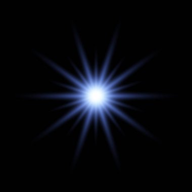 Realistic Burst of Light Isolated on Dark Background clipart