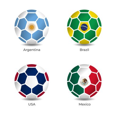 American National Teams with Soccer ball Shapes clipart