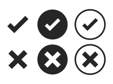 Koyu Kontrol Mark Cross ve Tik Simgesi Tasarımı