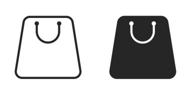 Siyah Alışveriş Simgesi Beyaz Arkaplanda İzole Edildi