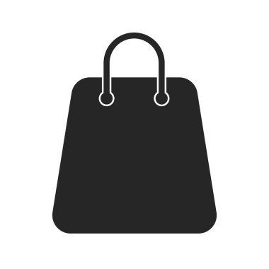 Siyah Alışveriş Simgesi Beyaz Arkaplanda İzole Edildi