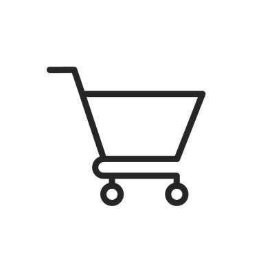 Siyah Alışveriş Simgesi Beyaz Arkaplanda İzole Edildi