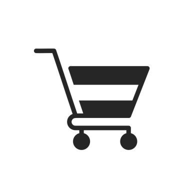 Siyah Alışveriş Simgesi Beyaz Arkaplanda İzole Edildi