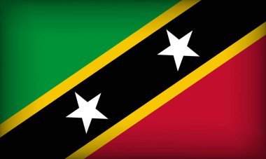 SaINT KITTS Orijinal Renkli Bayrak