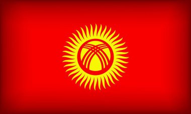 Orijinal Renkli KYRGYZSTAN Bayrağı