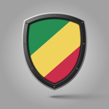 National Shield of CONGO Flag with Original color clipart