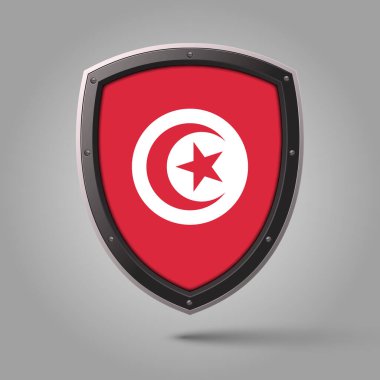 National Shield of Tunisia Flag with Original color clipart