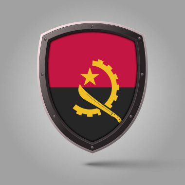 National Shield of ANGOLA Flag with Original color clipart