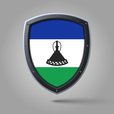 Orijinal Renkli LESOTHO Bayrağının Ulusal Kalkanı
