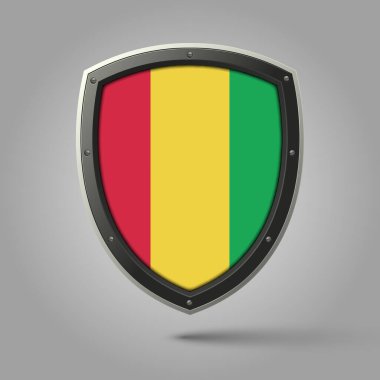 Orijinal renkte Guinea Bayrağı Ulusal Kalkanı