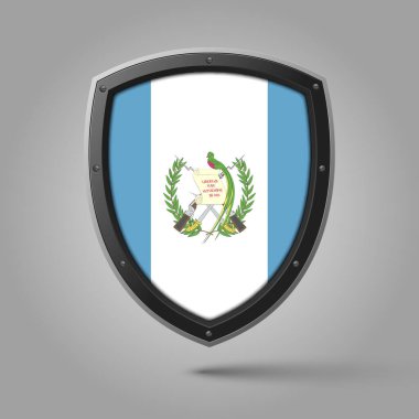 GUATEMALA Bayraklı Ulusal Kalkan Orijinal Renkli