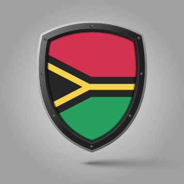 Orijinal Renkli VANUATU Bayrağının Ulusal Kalkanı