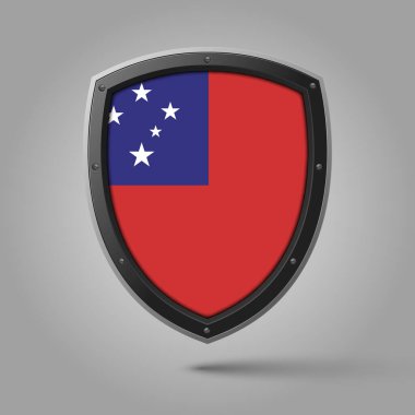 Orijinal renkte SAMOA Bayrağının Ulusal Kalkanı