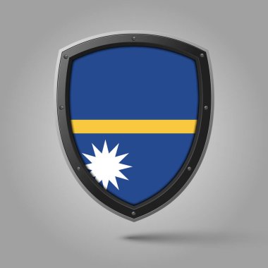 Orijinal renkte NAURU Bayrağının Ulusal Kalkanı