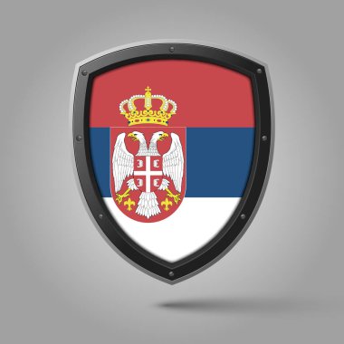 National Shield of SERBIA Flag with Original color clipart