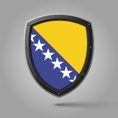 Orijinal renkte BOSNIA Bayrağının Ulusal Kalkanı