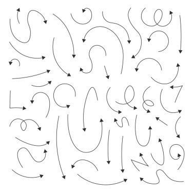 Beyaz arka plan üzerinde izole okları kümesi