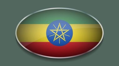 Eclipse Shape of ETHIOPIA Flag with Original color