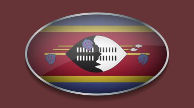 Eclipse Shape of SWAZILAND Flag with Original color clipart