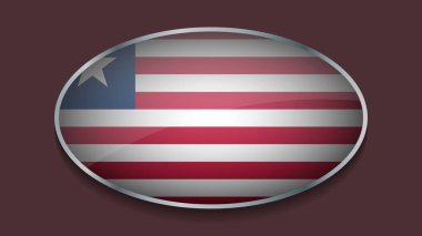 Eclipse Shape of LIBERIA Flag with Original color clipart