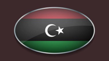 Eclipse Shape of LIBYA Flag with Original color clipart