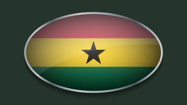 Eclipse Shape of GHANA Flag with Original color