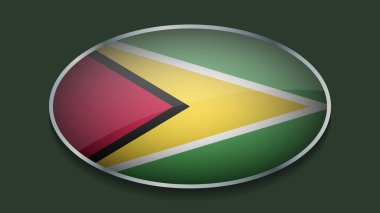 Eclipse Shape of GUYANA Flag with Original color clipart