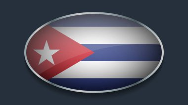 Eclipse Shape of CUBA Flag with Original color clipart