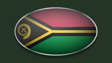 Eclipse Shape of VANUATU Flag with Original color clipart