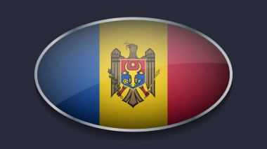 Eclipse Shape of MOLDOVA Flag with Original color clipart