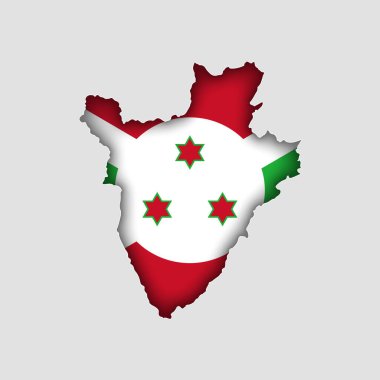 Vücudunda bayrak olan BURUNDI Haritası