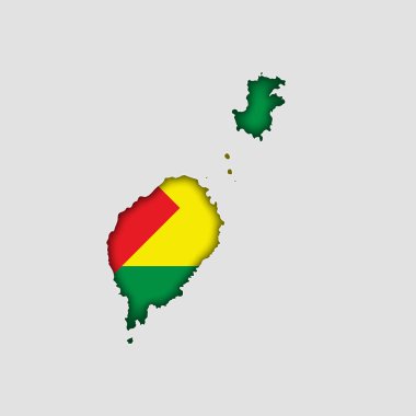 SAO TOME Map with flag in body clipart