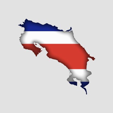 Vücudunda bayrak olan COSTA RICA haritası