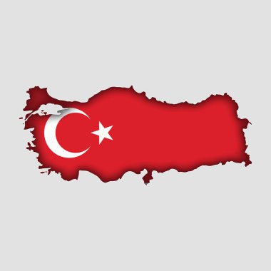 Vücudunda bayrak olan TURKYIE Haritası