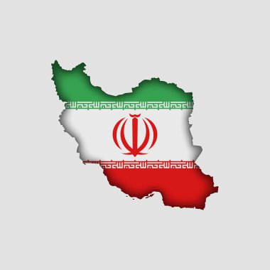 Vücudunda bayrak olan IRAN Haritası