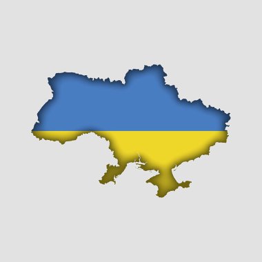 Vücudunda bayrak olan UKRAINE Haritası