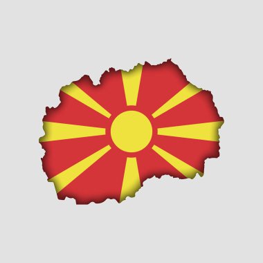 Vücudunda bayrak olan MACEDONIA Haritası