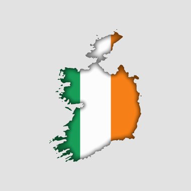 Vücudunda bayrak olan IRELAND Haritası
