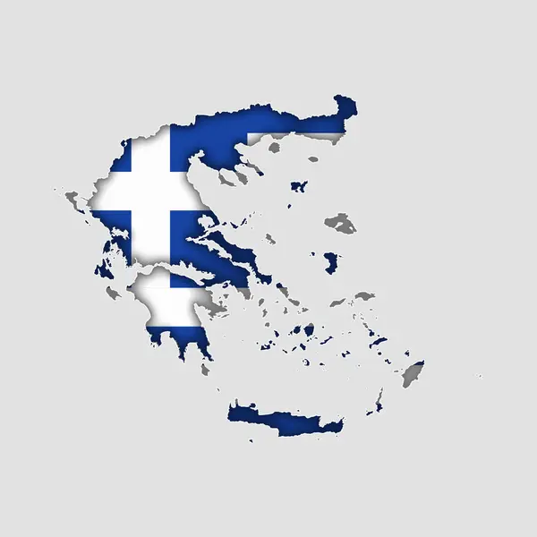 Vücutta bayrak olan GREECE Haritası