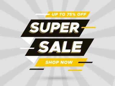 İndirimli Tanıtım Etiketli Siyah İndirim Afişi