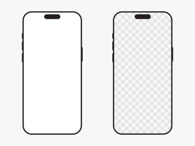 Beyaz Arkaplanda İzole Edilmiş Boş Modern Akıllı Telefonlar