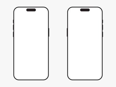 Beyaz Arkaplanda İzole Edilmiş Boş Modern Akıllı Telefonlar