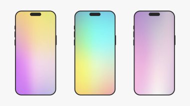 Beyaz Arkaplanda İzole Edilmiş Boş Modern Akıllı Telefonlar