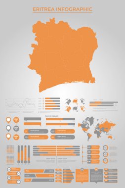 IVORY COAST Map Template with Business Infographic Elements clipart